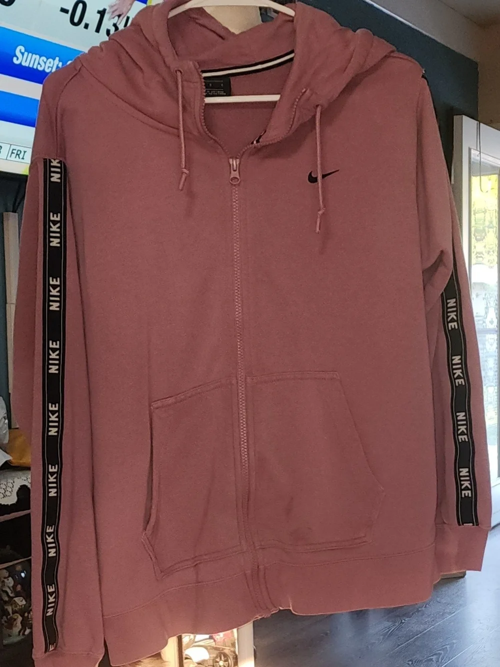 Nike Women's Mauve Full-Zip Hoodie Sz LRG